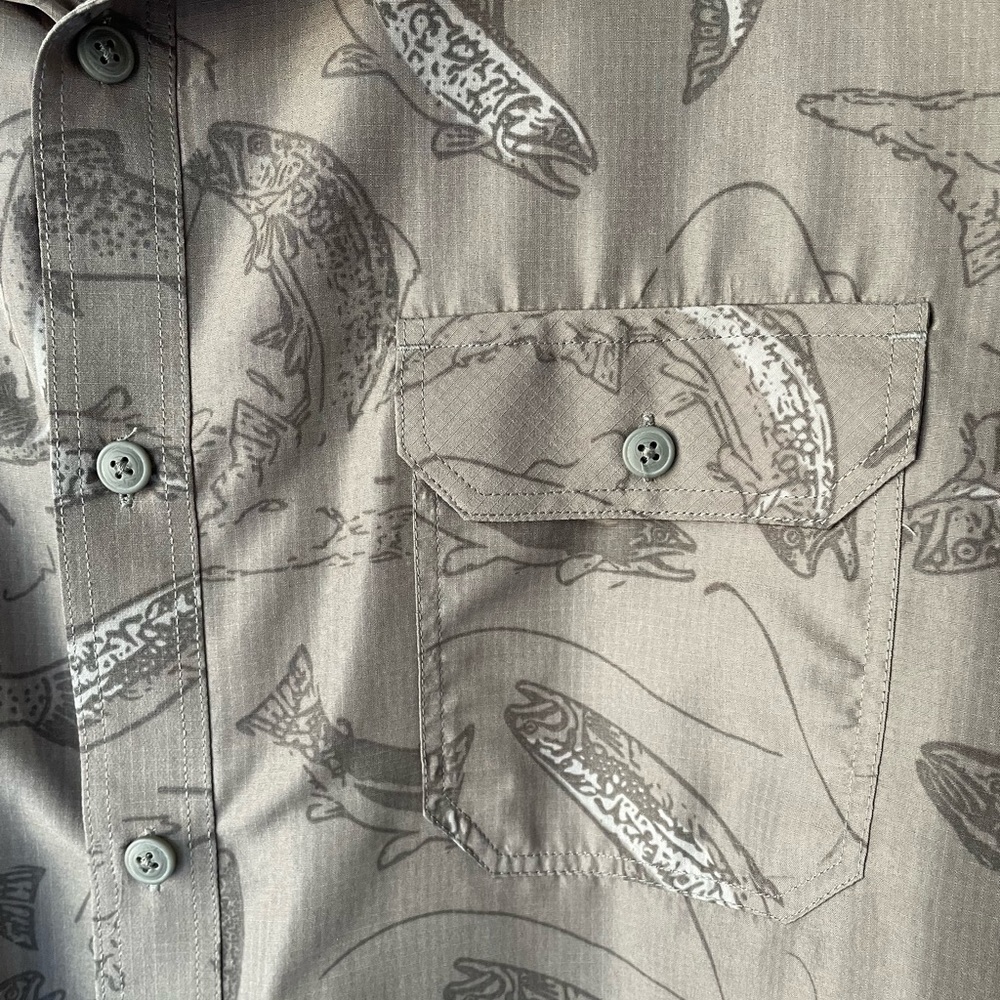 Men’s Quick Dry Button up Trout Printed Shirt